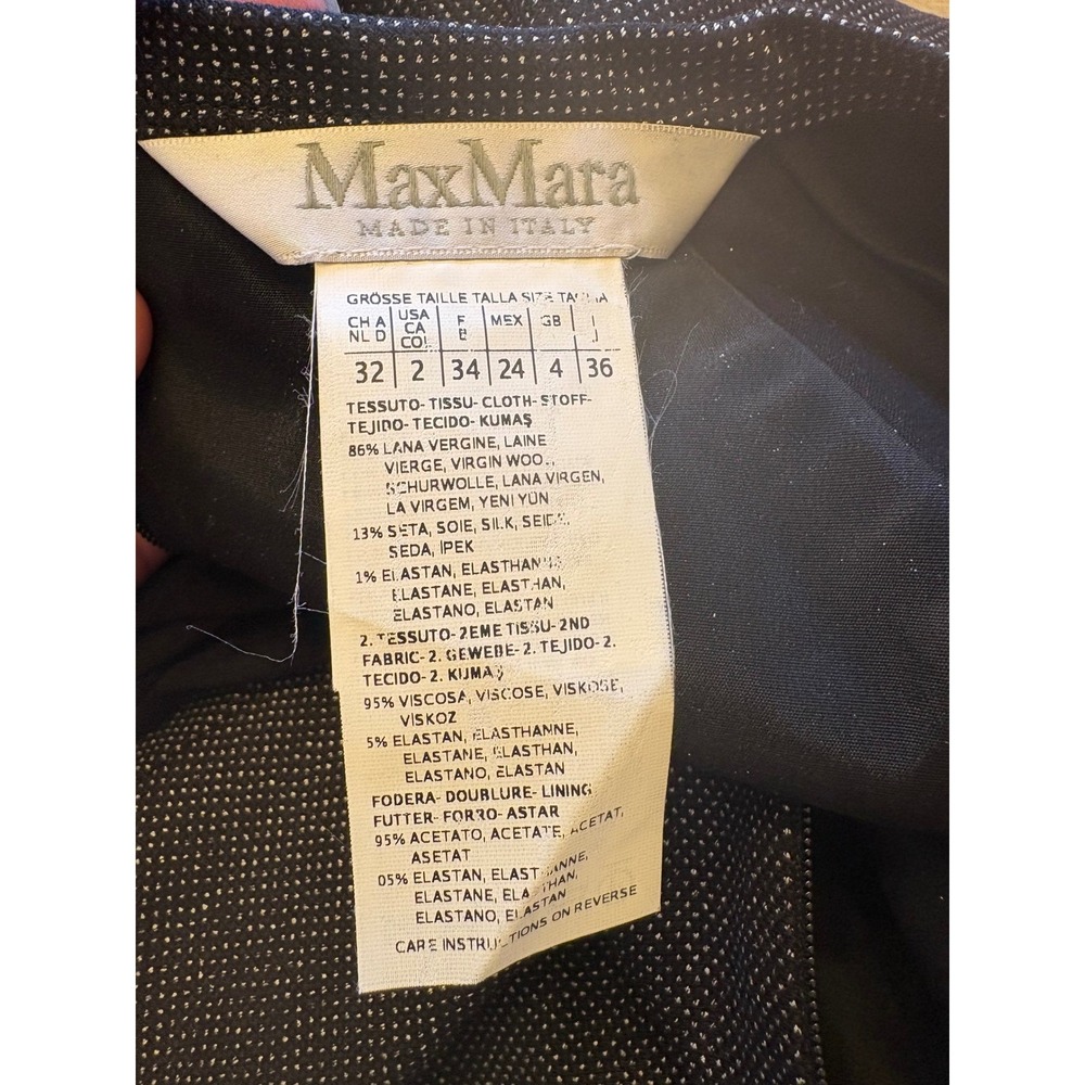 MaxMara Wool Silk Blend Ruched Hip Tweed Long Sleeve Career Dress - 2 - Picture 8 of 10